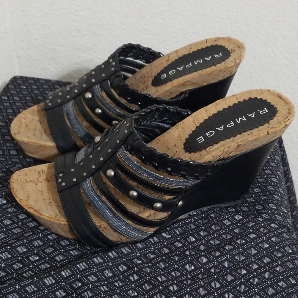COPY - Rampage Black and Silver Wedges